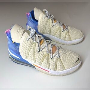Nike LeBron XVIII 18 "Los Angeles By Day" Light Cream DB8148-200 Men's Size 10